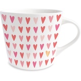 Grafik-Werkstatt Kaffee-Tasse mit 100% Echtgold | Porzellan Tasse | 420 ml | Herzen, Weiß-schwarz