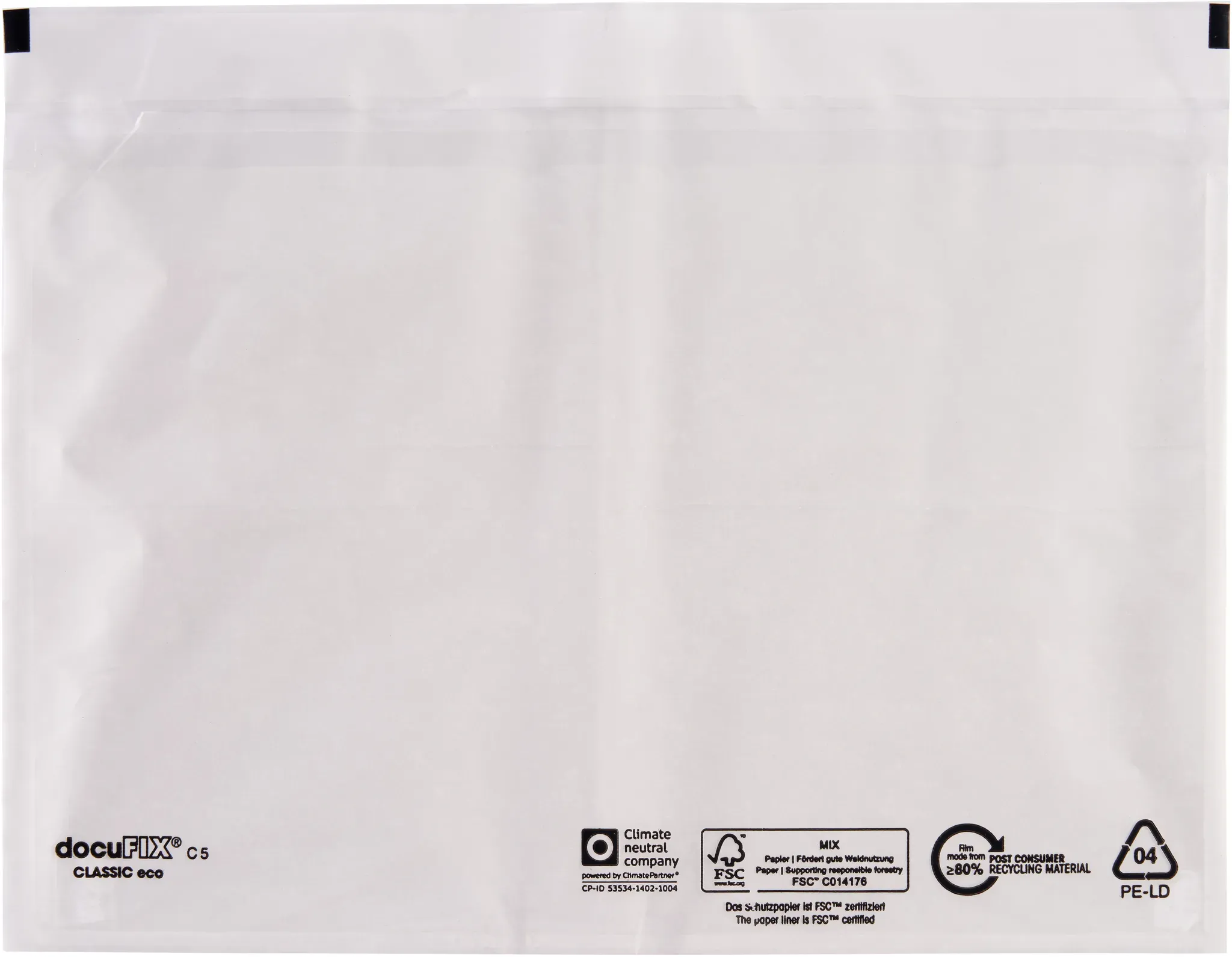 1000 Lieferscheintaschen, recycelte PE-Folie, transparent A5, recyceltes PE