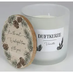 12x Duftkerzen Vanille Glas Holzdeckel Raumdüfte Innendekoration Lichter Frische