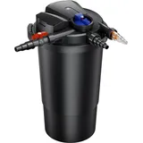Wiltec SunSun CPA-15000 Druckteichfilter 12.000 l/h / 18 W UVC Einheit, Teichdruckfilter für Teiche bis 30.000 Liter, Teichklärer, Filteranlage
