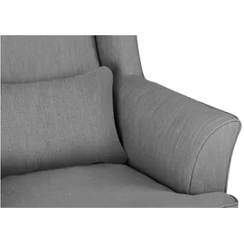 Konsimo Ohrensessel Stralis Webstoff 82 x 108 x 80 cm Grau mit Kissen