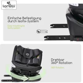 Lorelli Kindersitz Aviator, Mitwachsender Autositz mit Isofix grau