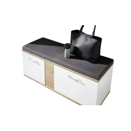 Sconto Schuhbank Sinsao 120 x 50 x 38 cm weiß matt / weiß