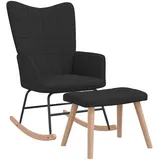 vidaXL Schaukelsessel Modell 2 Polyester 70 x 90 x 80 cm Schwarz mit Hocker