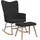 vidaXL Schaukelsessel Modell 2 Polyester 70 x 90 x 80 cm Schwarz mit Hocker
