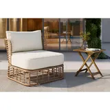 Ambia Garden Garten-Relaxsessel, Beige, Metall, Kunststoff, Textil, 81x71x88 cm, Gartenmöbel, Liegestühle
