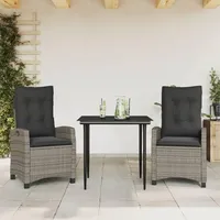 vidaXL Garten-Essgruppe 3-tlg. Grau