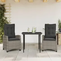 vidaXL Garten-Essgruppe 3-tlg. Grau