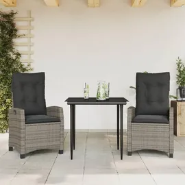 vidaXL Garten-Essgruppe 3-tlg. Grau