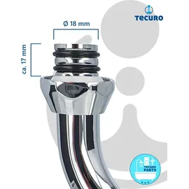 tecuro S-Auslauf für Wand-Armaturen 3/4 Zoll konisch dichtend, Länge 250 mm, Messing verchromt