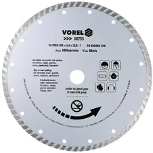 VOREL Diamanttrennscheibe 230 x 22,2 mm