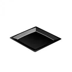 Sovie Tableware Teller MILAN in S aus Plastik, 13,6 x 13,6 cm, Schwarz, 24 Stück - Einweg