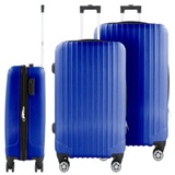 KESSMANN HOFFMANN Kofferset Hartschalenkoffer Set 3 teilig Kofferset L XL XXL Koffer -VARIANTE-, 4 Rollen, (Koffer-Set, 3 tlg., Leichtgewicht Rollkoffer 360° Rollen Reisen Urlaub Reisekoffer Set), Trolley Gepäckset Hartschalenkoffer Urlaubskoffer Handgepäck Organizer blau