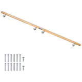 V2Aox Handlauf Buche Holz Handlauf Treppengeländer Wandhandlauf Treppe 50 - 500 cm, 400 cm Gesamtlänge 400 cm