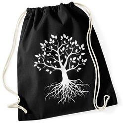 Autiga Turnbeutel Hipster Turnbeutel Lebensbaum Tree of Life Baum des Lebens Geschenk Gymsac Autiga® schwarz