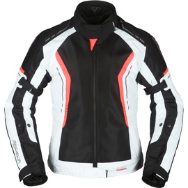 Modeka Khao Air, Damen Motorrad Textiljacke, schwarz-grau-rot, Größe 46