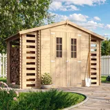 TIMBELA Gartenhaus 3,28 x 2,06 m Beige