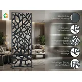 prestige home living outdoor Dekoratives Metallpaneel Metallsichtschutzwand ca. 150 x 50 cm - Schwarz Roma