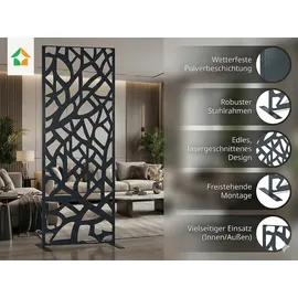 prestige home living outdoor Dekoratives Metallpaneel Metallsichtschutzwand ca. 150 x 50 cm - Schwarz Roma
