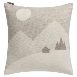 David Fussenegger Kissenhülle Silvretta 'Berglandschaft' 50 x 50 cm Rauch- Beige