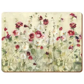 Creative Tops PREMIUM Tischsets, 4er-Set, Tischsets mit Korkrücken und abgerundeten Ecken, Wild Field Poppies Design Collection, 4 Tischsets, je 40cm x 29cm