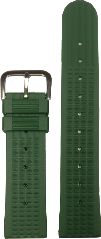 UNCLE SEIKO Kautschuk green waffle rubber strap in 22mm unclegreen22 - grün