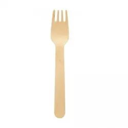 Blanc HYGIENIC Gabel, Holzgabel Einwegbesteck, 1.000 Stk, gewachst, biologisch abbaubar, 16 cm
