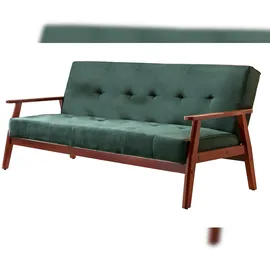 SalesFever Schlafsofa skandinavisch Samt tannengrün