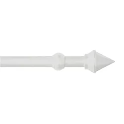 Gardinenstange GARESA "SEMARA", weiß, L:300cm Ø:28mm, Kunststoff, Stahl, Gardinenstangen, Vorhanggarnitur, Kunststoff, verlängerbar, mit Ringe/2 Lauf Gleiter