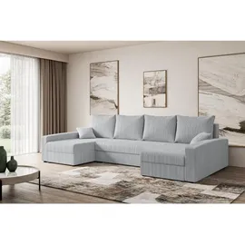 altdecor Eckcouch Cord 6-Sitzer Grau