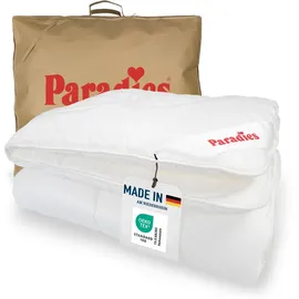 Paradies Kunstfaserbettdecke Prima, Bettdecke 135x200 cm, 155x220 cm und 200x200 cm, Füllung: 100% Polyester, Bezug: 100% Baumwolle, warme Winterdecke 135 x 200cm, Made in Germany weiß 135 cm x 200 cm