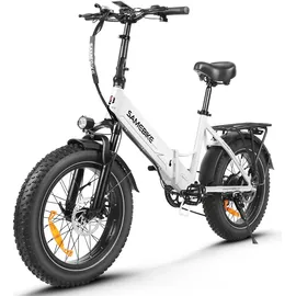 Touroll E-Bike Klapprad Elektrofahrrad mit 20 Zoll Fat Tire, 48V 15Ah Abnehmbarer für Lange Reichweite bis zu 120 km, 7 Gang Getriebe mit Mehrfache Dämpfung,Reichweite Max 90km 7-Gang-All-Terrain Ebike Herren für MTB, Strand & Schnee