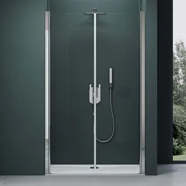 mai & mai Duschtür Nischentür dusche Duschabtrennung Duschkabine Schwingtür 180° Doppeltür 6mm ESG Nano-Beschichtung Klarglas mit Hebe- und Se... - Transparent