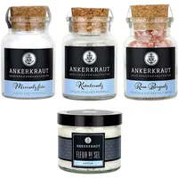 Ankerkraut Gewürz-Set: Meersalz fein, Kräutersalz, rosa Bergsalz, Fleur de Sel