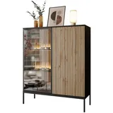 lookway Vitrine ECLIPSE WT104 104 x 126 x 39 cm Schwarz