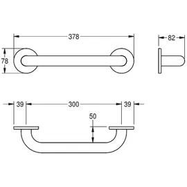 KWC CONTINA Haltegriff Edelstahl 300 mm