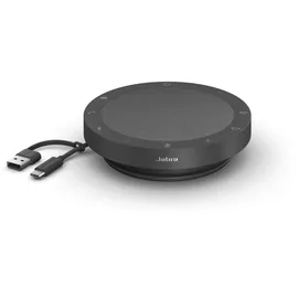 JABRA Speak2 55, Mobile Freisprecheinrichtung, Vollduplex Audio, Bis zu 12 Stunden Akkulaufzeit, Spritzwassergeschützt, 4 Mikrofone, USB-A- und -C-Ans