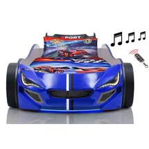 Aileenstore Spielbett Rennwagen 90 x 200 cm Holz blau/rot