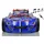 Aileenstore Spielbett Rennwagen 90 x 200 cm Holz blau/rot