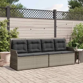 vidaXL Gartenbank 1-tlg mit Kissen 110 x 60 x 75 cm Grau