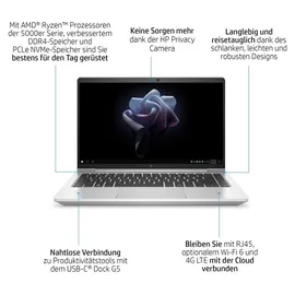 HP Elite mt645 G7 14'' AMD Ryzen 3 5425U 8 GB RAM 256 GB SSD AMD Radeon Graphics Windows 10 Silber