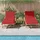 vidaXL Sonnenliegen 2er Set mit Kissen und Tisch 200 x 65 x 30 cm Rot