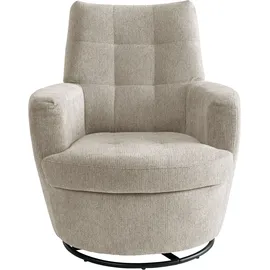 Alina Drehsessel "Yuri", grau (kieselgrau gfs 19), B:80cm H:93cm T:92cm, Chenille GFS (100% Polyester), Sessel, Drehsessel, mit Dreh und Wippfunktion, passend zu Hocker Yuri