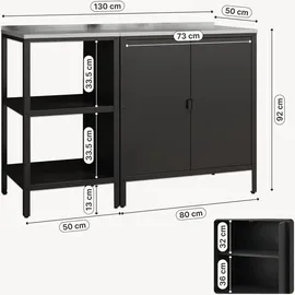 casa.pro Outdoorset Bolognano Standregal und Schrank Schwarz, matt