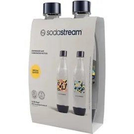Sodastream Flasche 2X 1L Geometrie Mosaik - Orange, Gelb, Blau