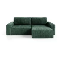 furnisell Ecksofa mit Schlaffunktion Fano ¦ grün ¦ Maße (cm): B: 252 H: 70