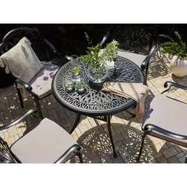 Beliani Ancona Gartentisch Ø 90 x 72 cm Schwarz/Beige
