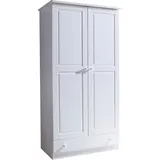 TICAA Kinderkleiderschrank Moritz 96 x 187 x 54 cm Kiefer massiv weiß