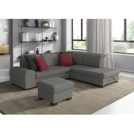 sit&more Hocker SIT & MORE "Luxor", grau, B:60cm H:41cm T:60cm, Luxus-Microfaser ALTARA NUBUCK (100% Polyester);Soft clean (98% Polyester, 2% Polyamid);Struktur fein (100% Polyester), Hocker, Polsterhocker, auch erhältlich in dem besonders leicht mit Wasser zu