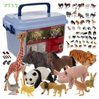 Kruzzel Tierfigur Tiere Figurenset (Spar-Set, 48 St., Spielzeugfiguren), 48
